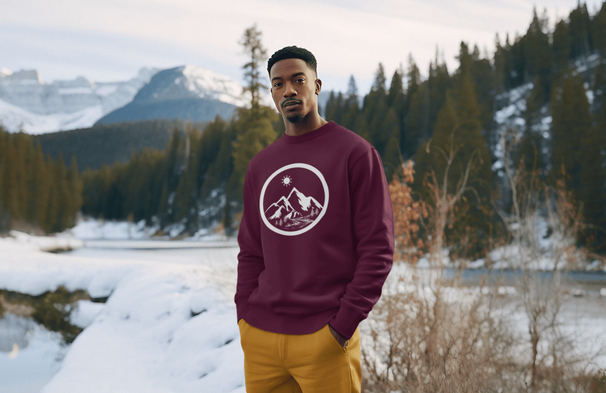 Life in the Mountains Unisex Crewneck Sweatshirt by Rowantree – Cozy Canadian Apparel - Rowantree Clothing