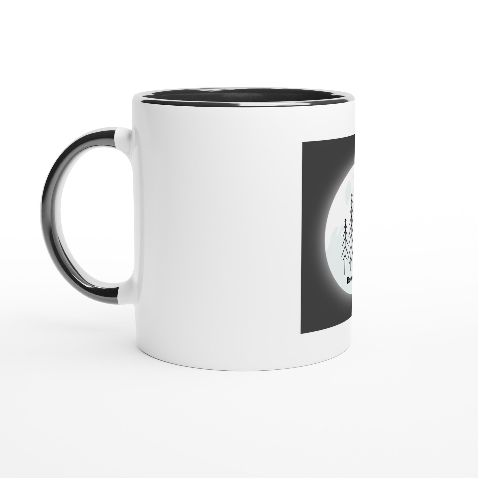 White 11oz Ceramic Mug with Color Inside - Rowantree Clothing and Accessories Inc