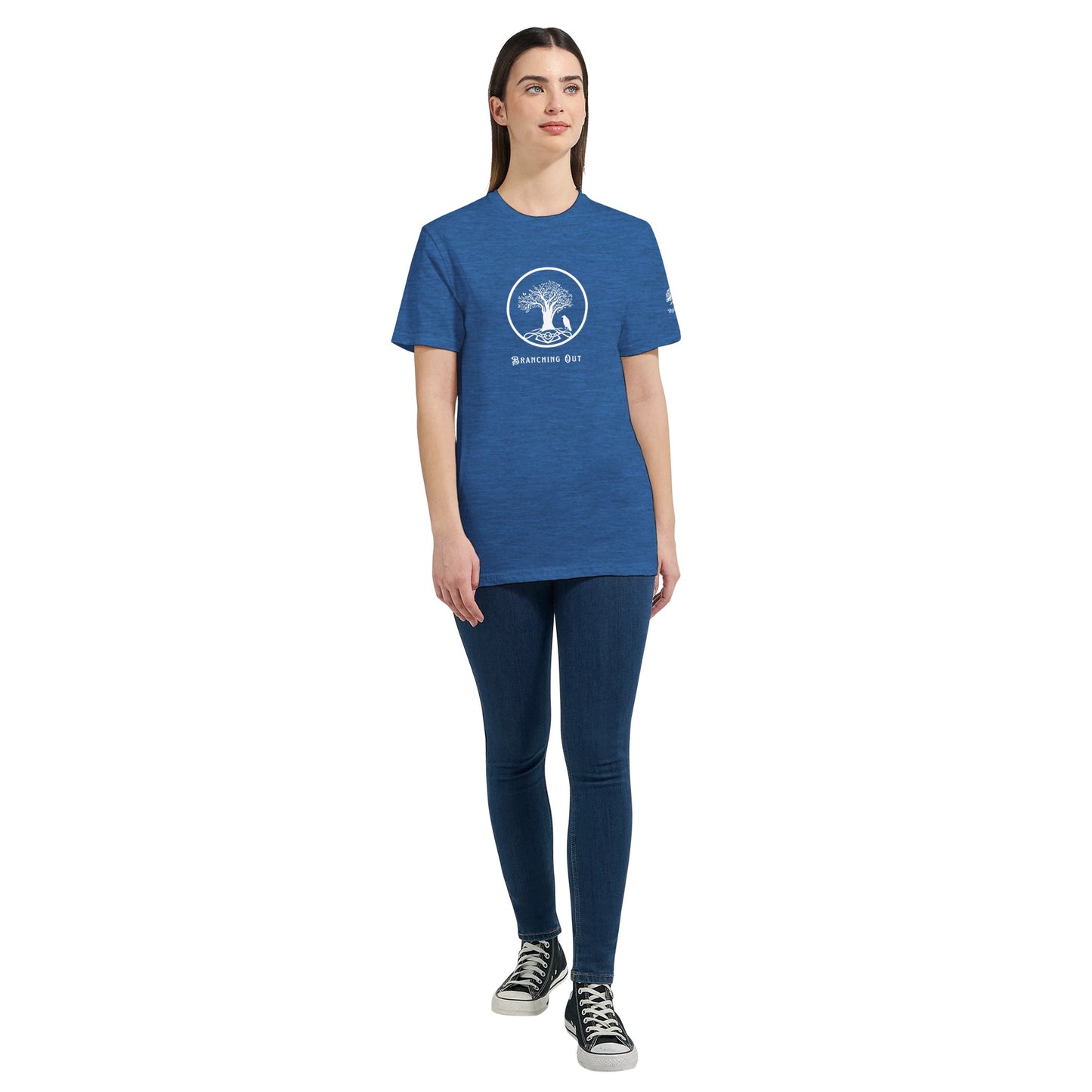 Branching Out Classic Womens Crewneck T-shirt - Rowantree Clothing and Accessories Inc