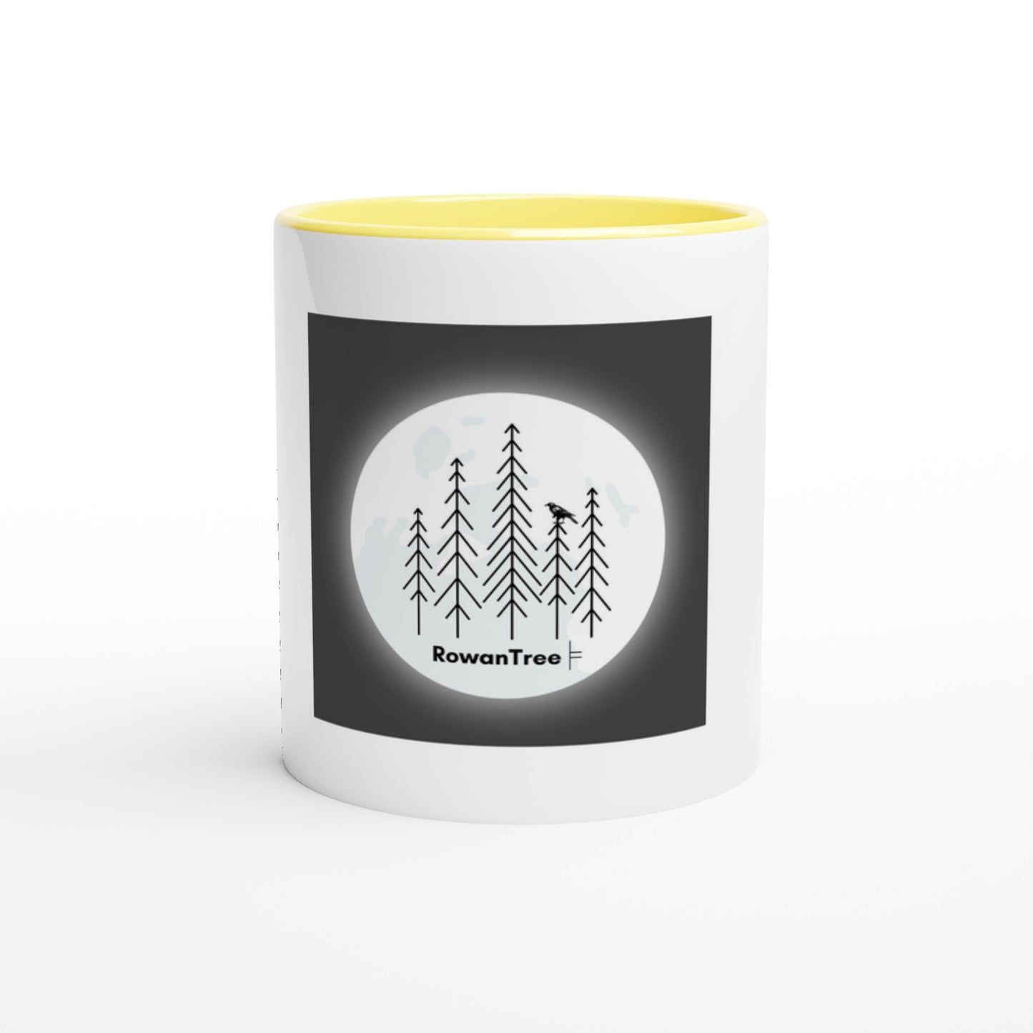 White 11oz Ceramic Mug with Color Inside - Rowantree Clothing and Accessories Inc