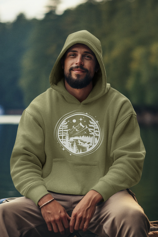 Adventure Awaits Nature Inspired Unisex Pullover Hoodie - Rowantree Clothing 