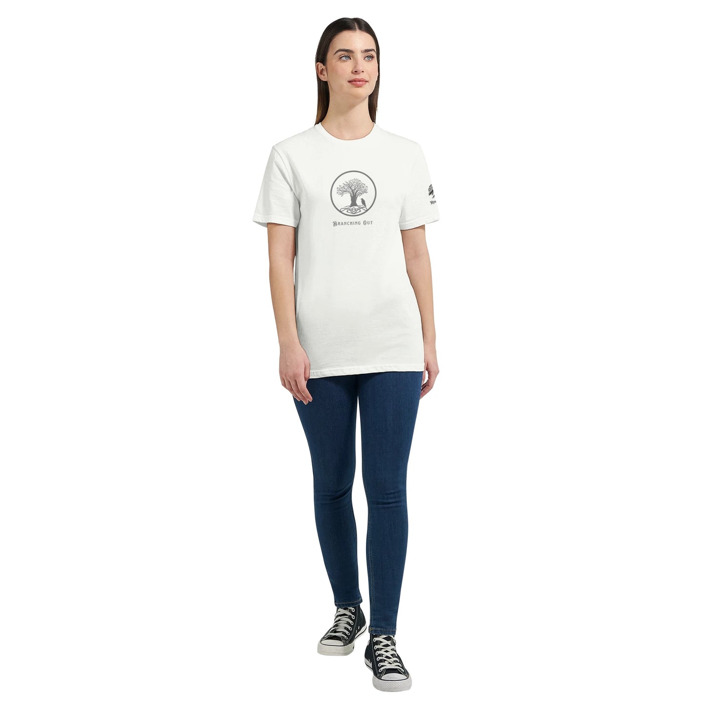 Branching Out Classic Womens Crewneck T-shirt - Rowantree Clothing and Accessories Inc