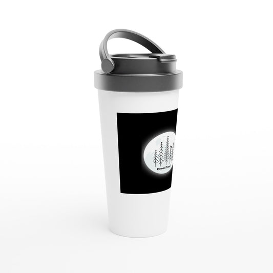 White 15oz Stainless Steel Travel Mug - Rowantree Clothing and Accessories Inc