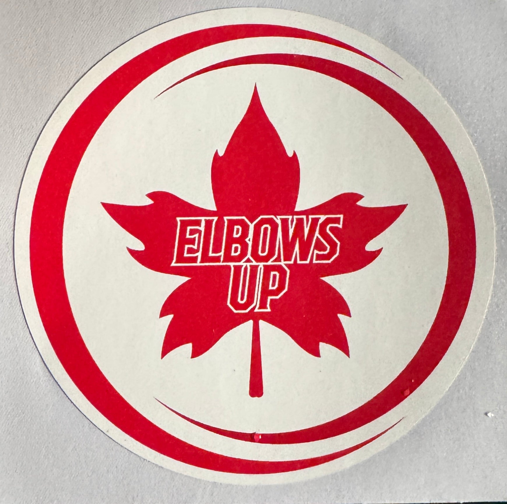4" Vinyl Bumper Sticker Elbows Up Maple Leaf - Rowantree Clothing