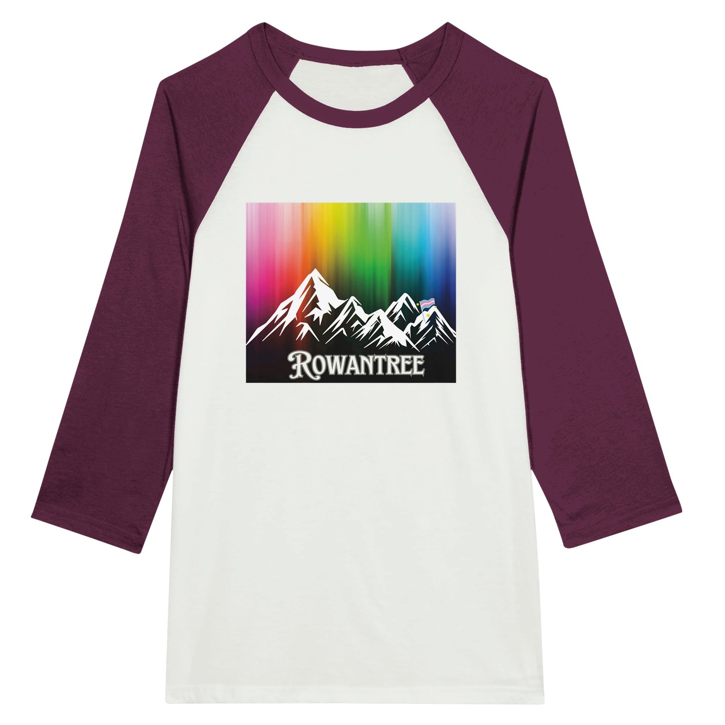 Pride Mountains Unisex 3/4 sleeve Raglan T-shirt - Rowantree Clothing and Accessories Inc