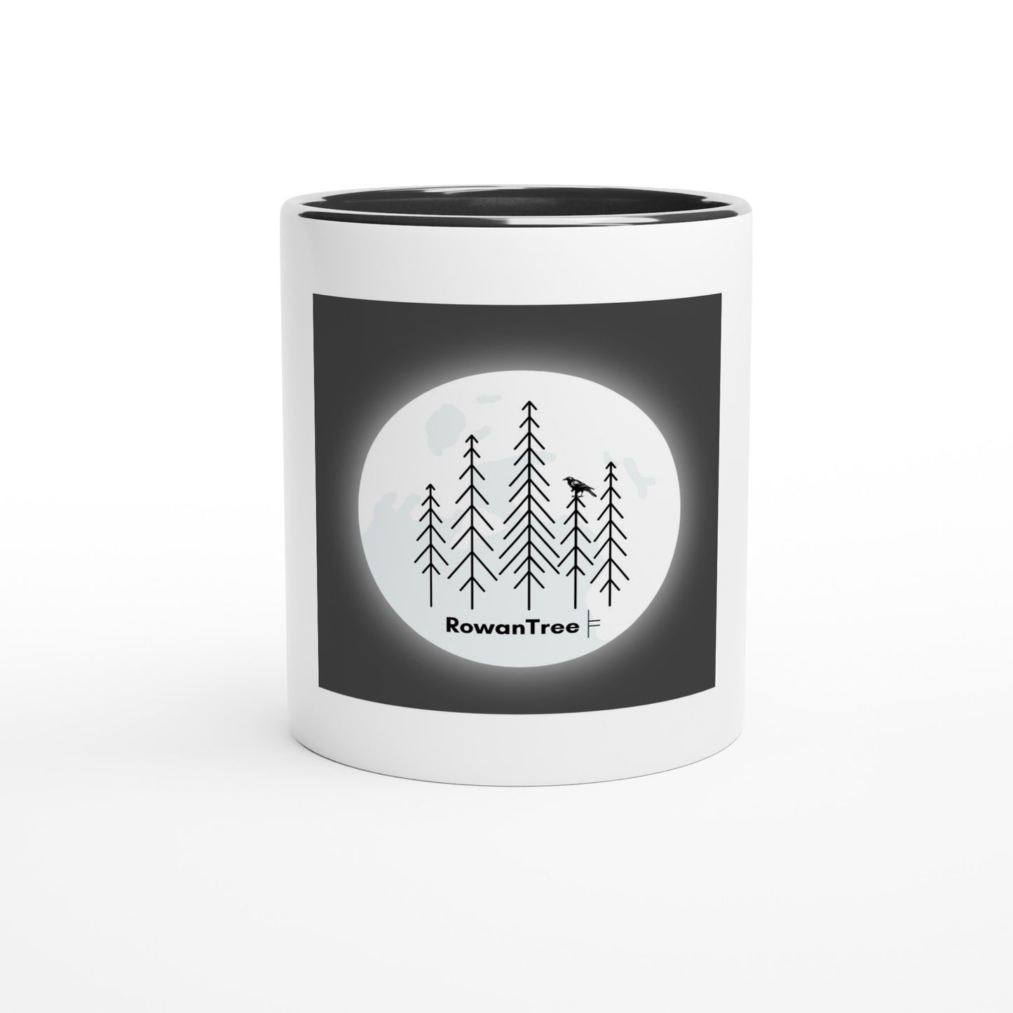 White 11oz Ceramic Mug with Color Inside - Rowantree Clothing and Accessories Inc