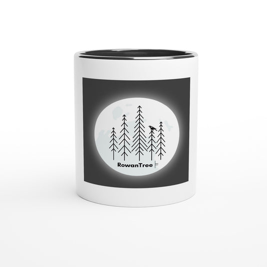 White 11oz Ceramic Mug with Color Inside - Rowantree Clothing and Accessories Inc