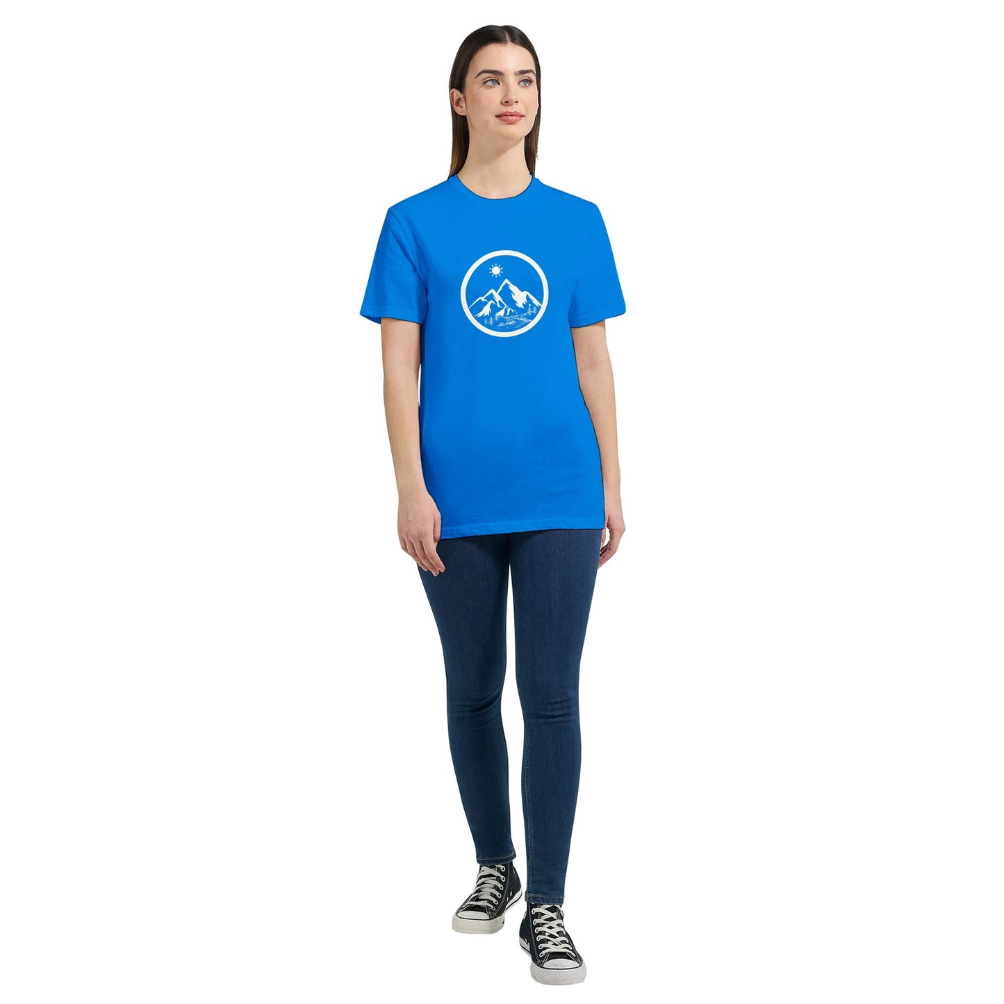 Life in the Mountains Classic Womens Crewneck T-shirt - Rowantree Clothing and Accessories Inc