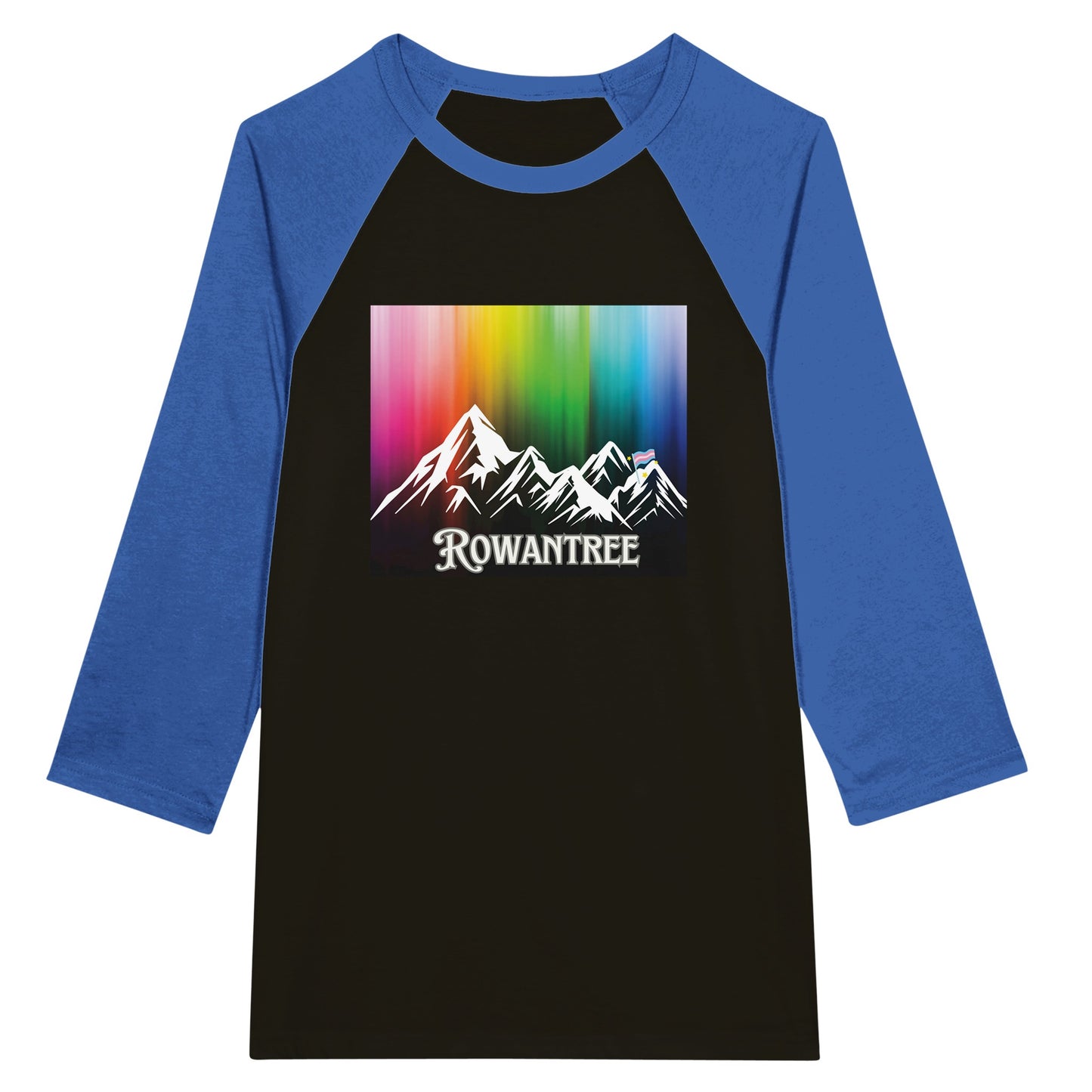 Pride Mountains Unisex 3/4 sleeve Raglan T-shirt - Rowantree Clothing and Accessories Inc