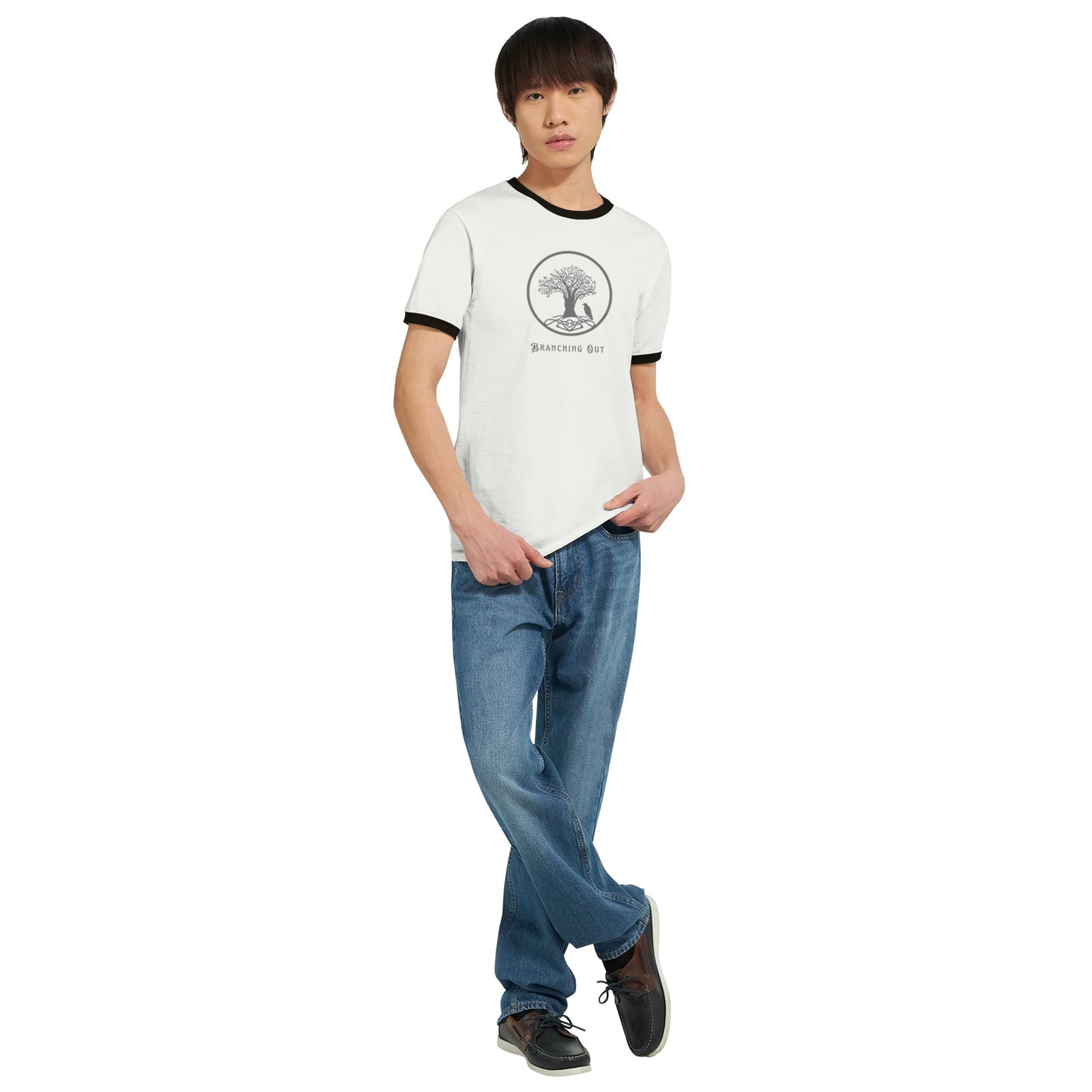 Branching Out Unisex Ringer T-shirt - Rowantree Clothing and Accessories Inc