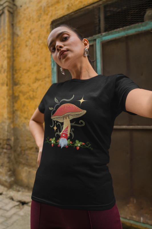 Gnomie and the Fun-guy Women's Cotton T-SHirt - Rowantree Clothing 