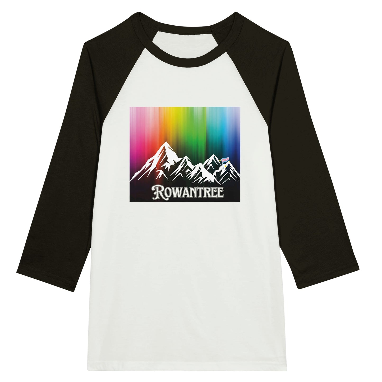 Pride Mountains Unisex 3/4 sleeve Raglan T-shirt - Rowantree Clothing and Accessories Inc