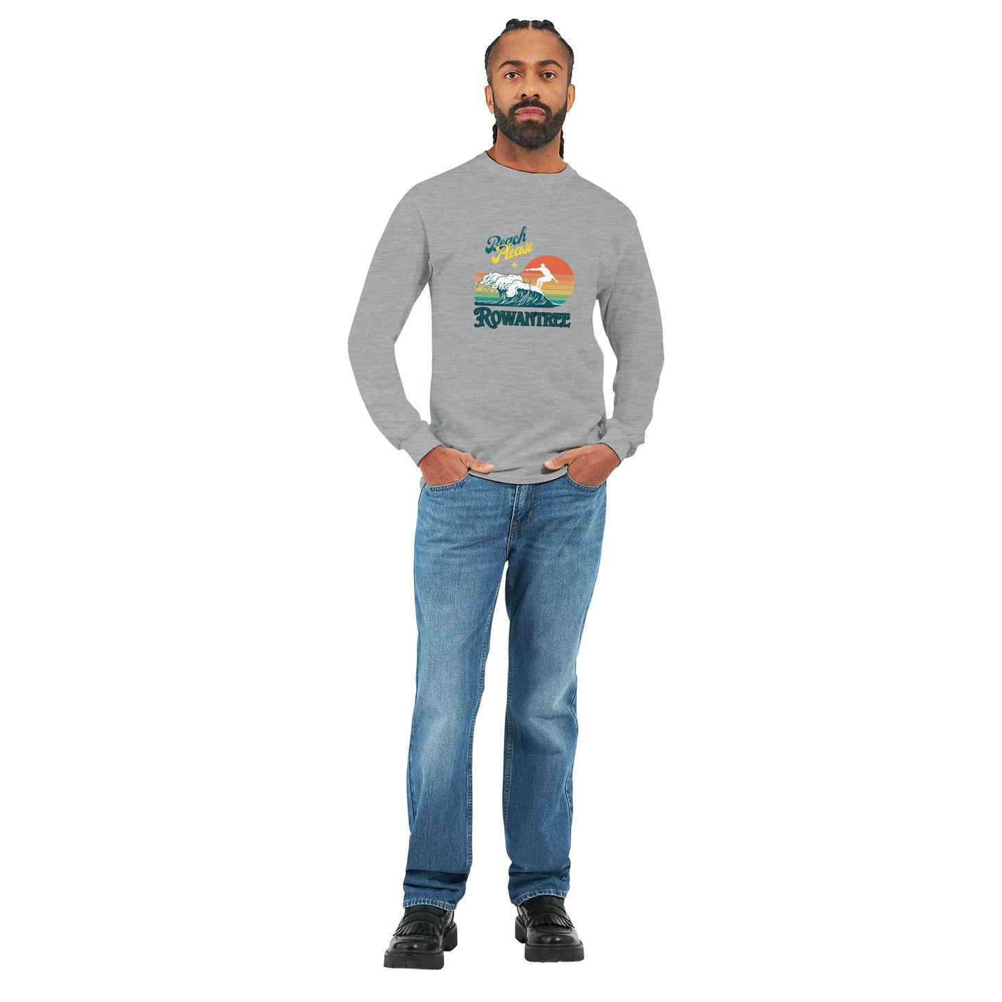 The Beach Please Classic Unisex Longsleeve T-shirt - Rowantree Clothing and Accessories Inc