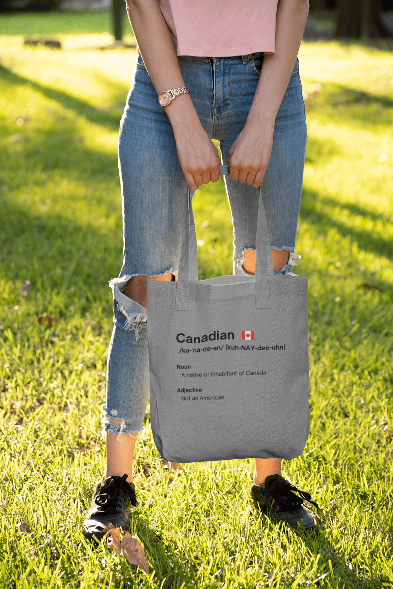 Canadian NOT American Canvas Tote - Rowantree Clothing