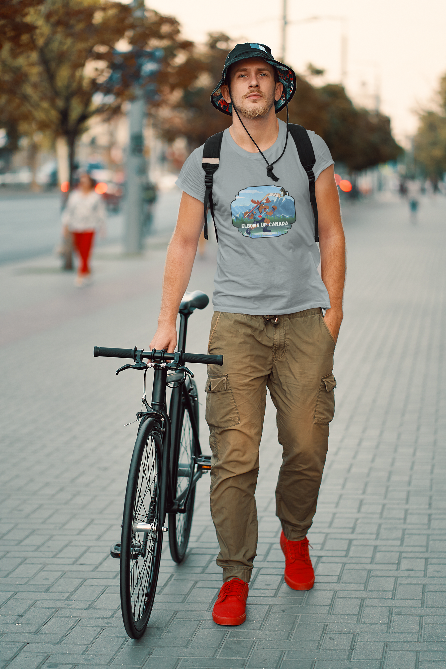 "Elbows Up" Canada Moose Unisex Crewneck T-shirt | Gildan® 64000 - Rowantree Clothing  