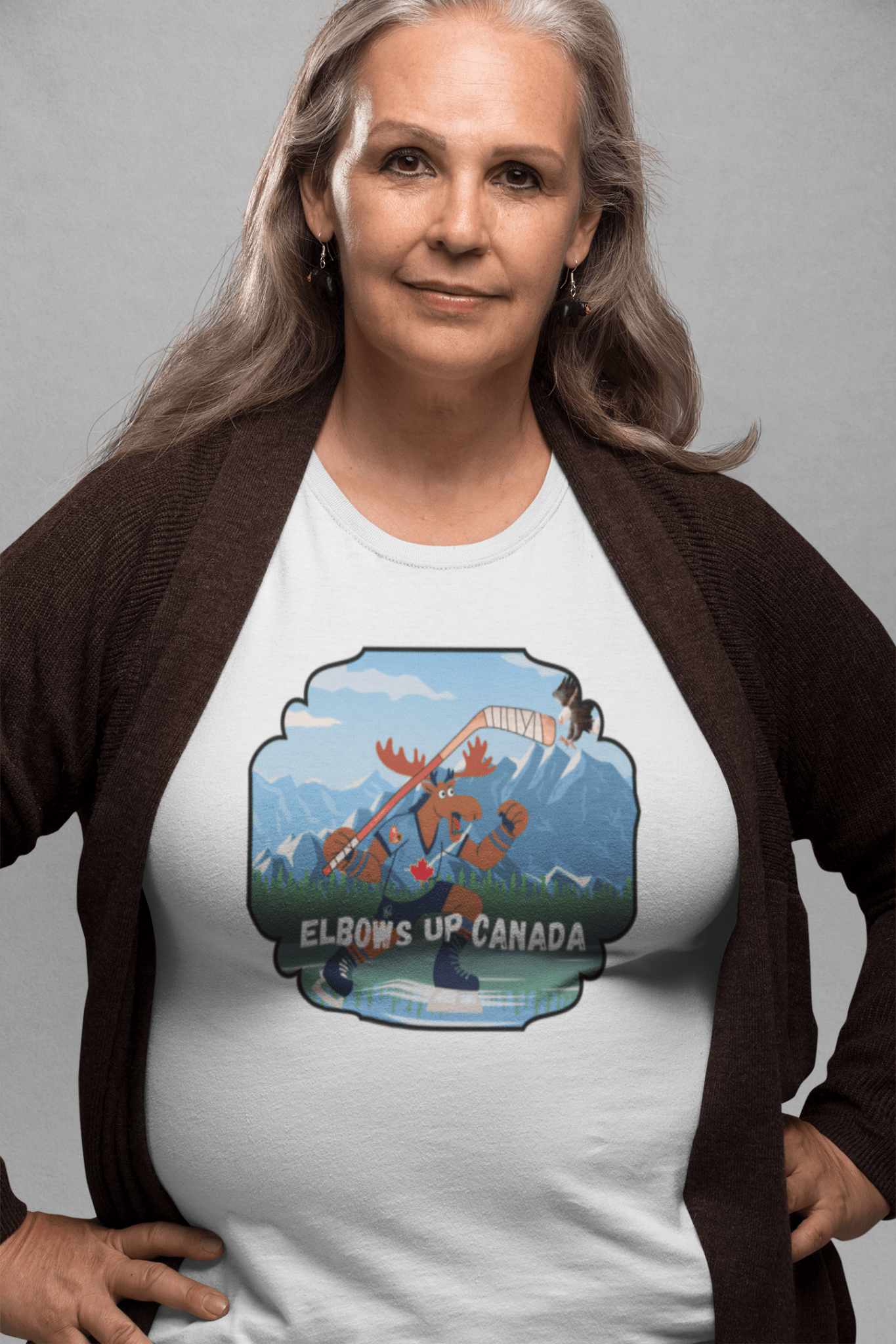 "Elbows Up" Canada Moose Unisex Crewneck T-shirt | Gildan® 64000 - RowanTree Clothing"Elbows Up" Canada Moose Unisex Crewneck T-shirt | Gildan® 64000 - Rowantree Clothing
