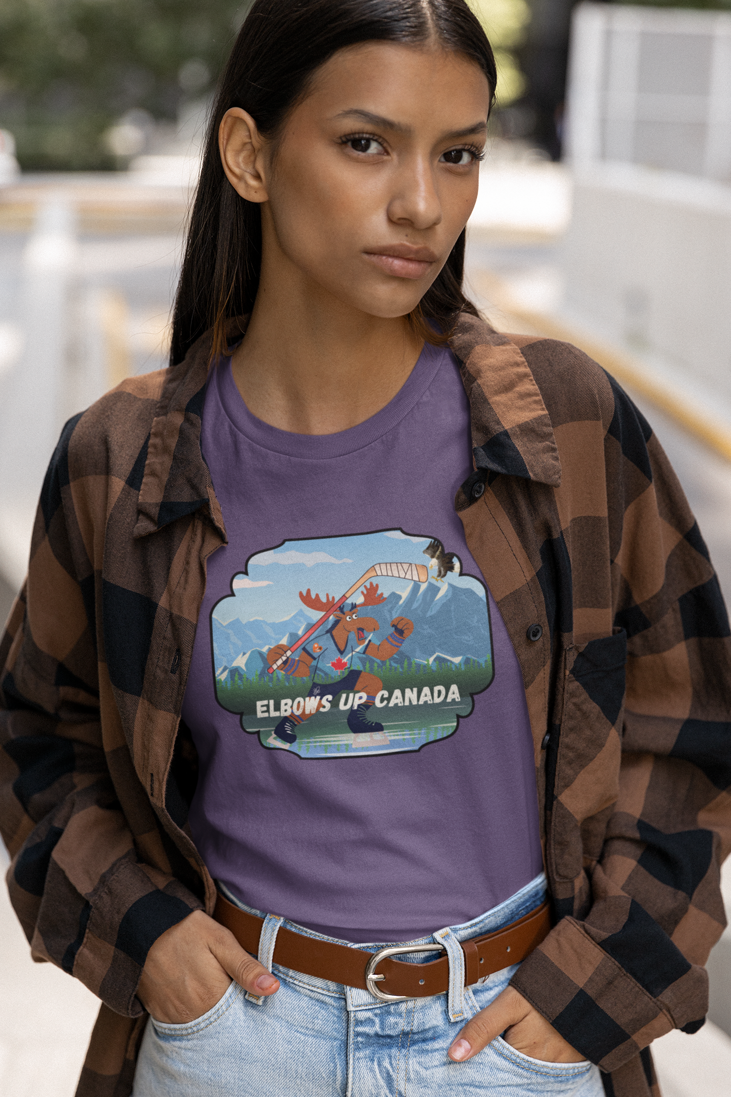 "Elbows Up" Canada Moose Unisex Crewneck T-shirt | Gildan® 64000 - Rowantree Clothing  