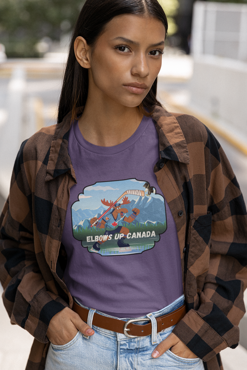 "Elbows Up" Canada Moose Unisex Crewneck T-shirt | Gildan® 64000 - Rowantree Clothing  