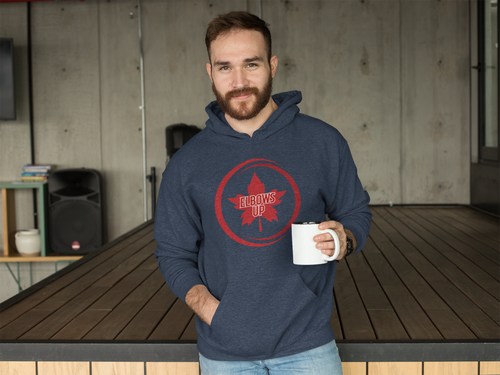 "Elbows Up Maple Leaf" Classic Unisex Pullover Hoodie | Gildan® 1850 - Rowantree Clothing  