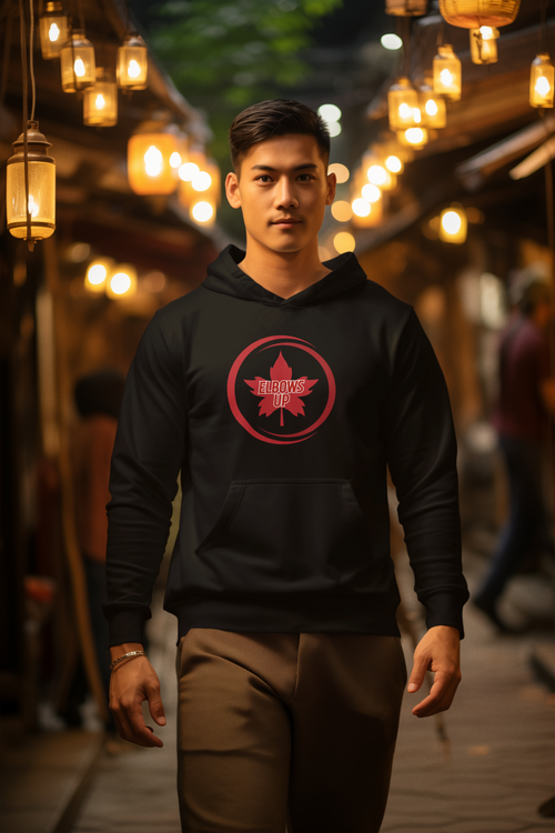 "Elbows Up Maple Leaf" Classic Unisex Pullover Hoodie | Gildan® 1850 - Rowantree Clothing  