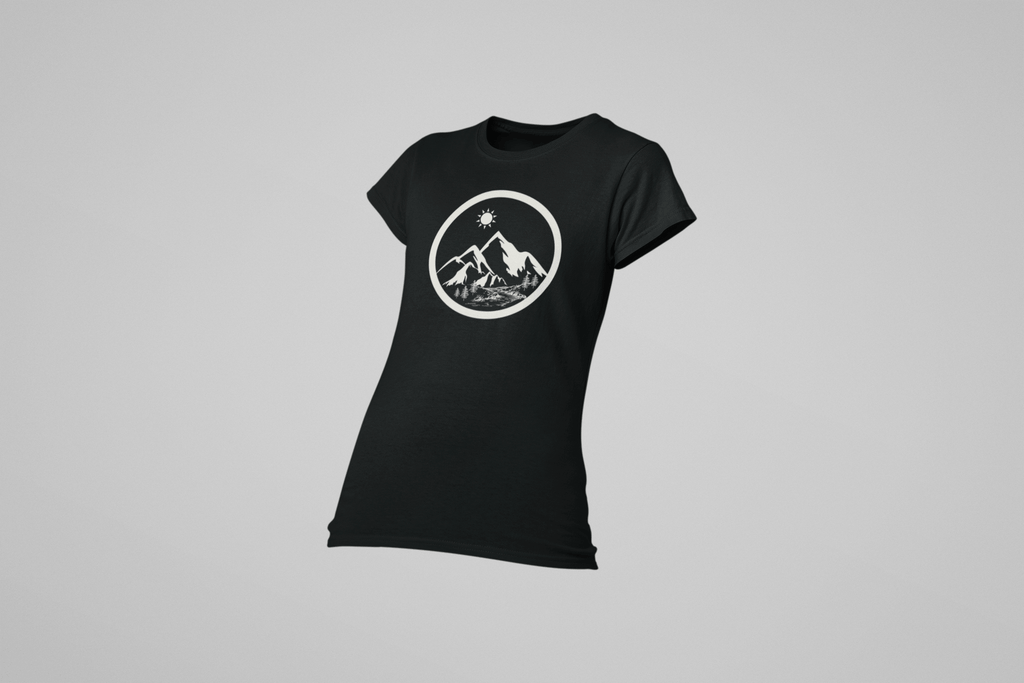 Life in the Mountains Women's Ring Spun Cotton T-shirt - Rowantree Clothing