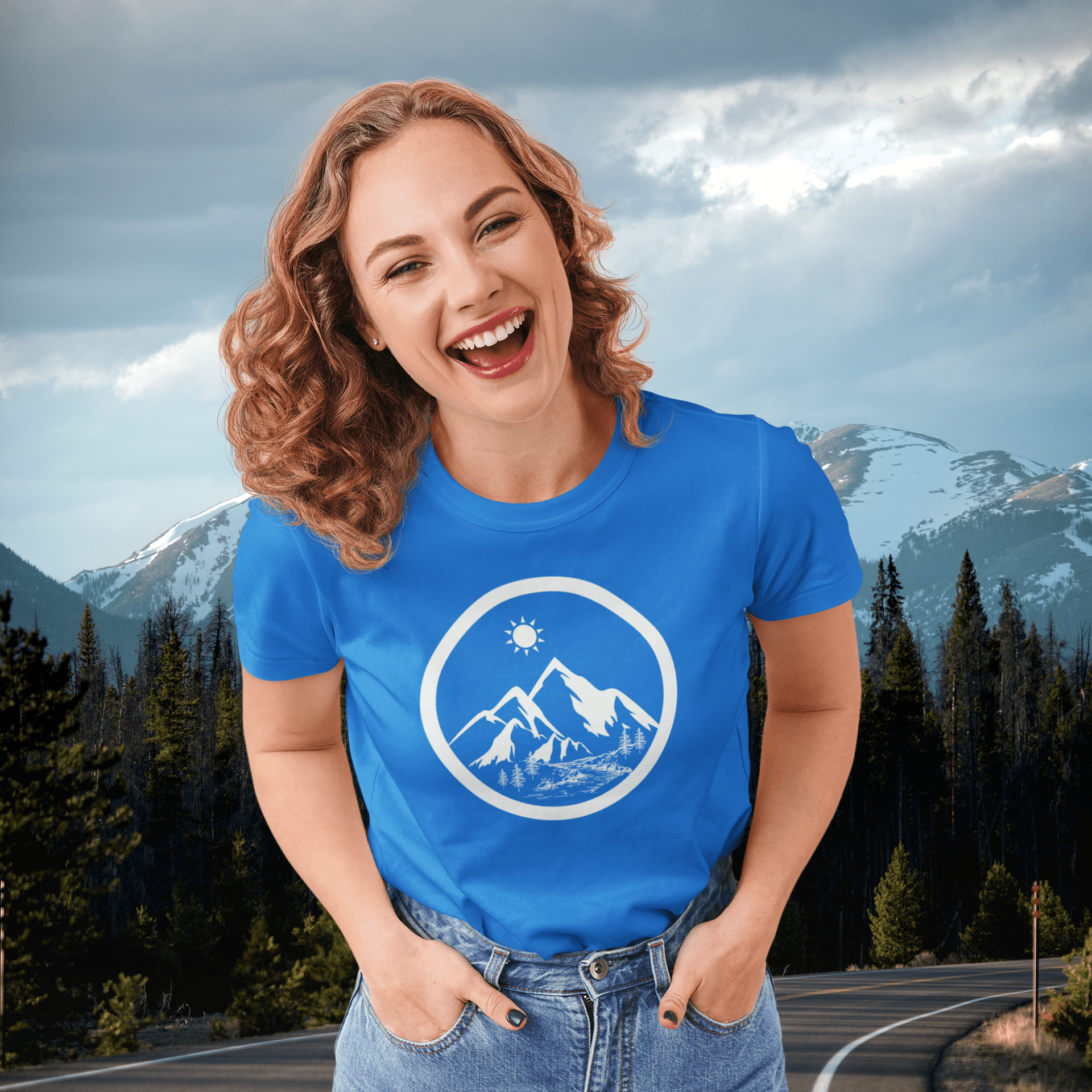 Life in the Mountains Women's Ring Spun Cotton T-shirt - Rowantree Clothing
