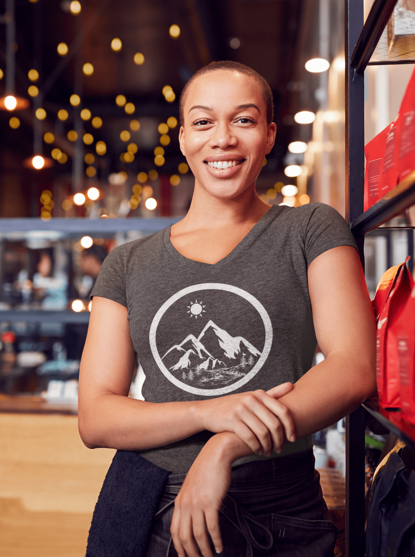 Life in the Mountains Women's V - neck T - Rowantree Clothing