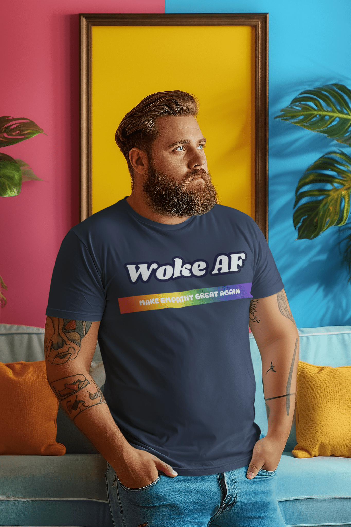 Woke AF Pride Unisex T-shirt|Rowantree - Rowantree Clothing