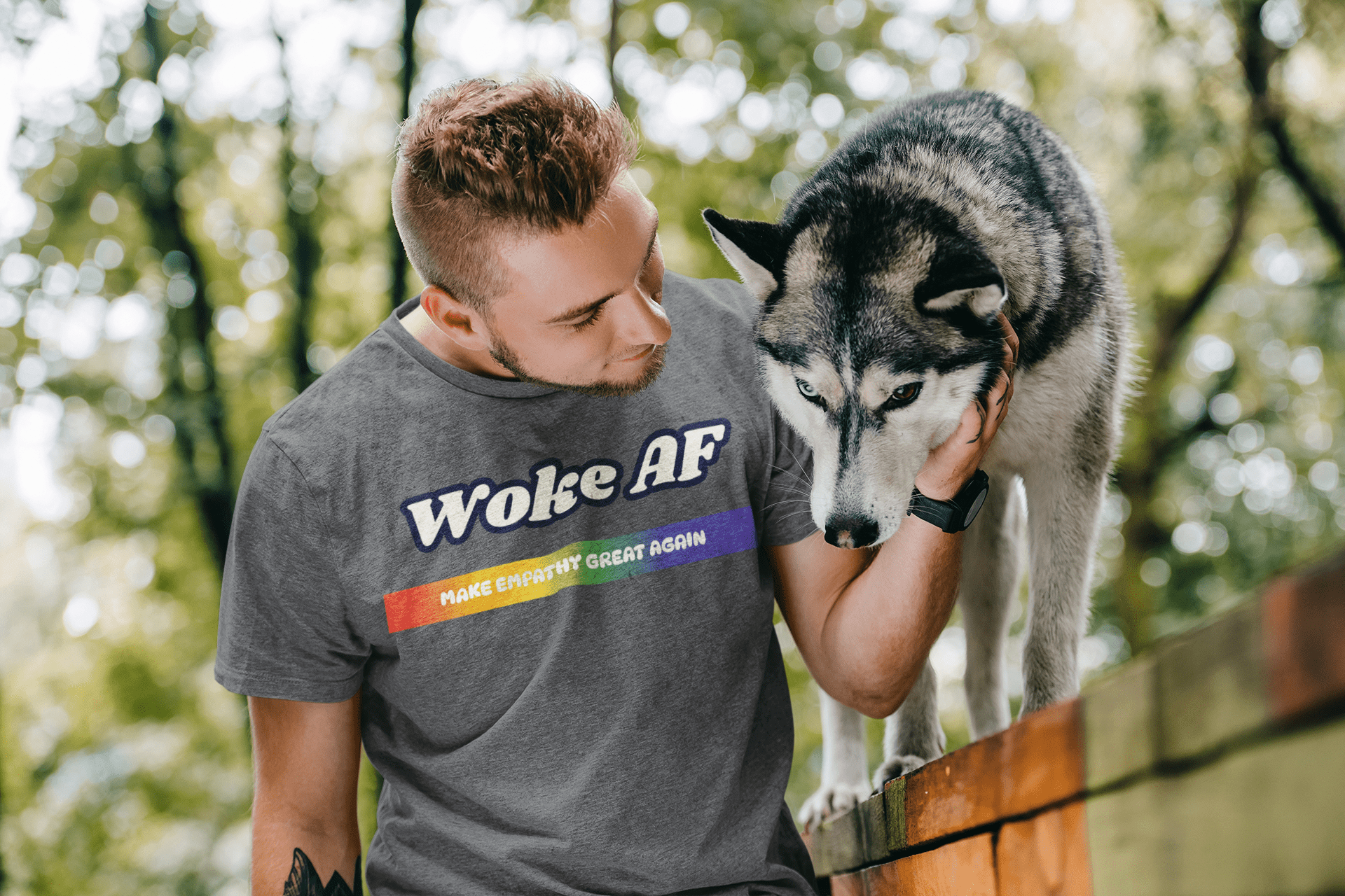 Woke AF Pride Unisex T-shirt|Rowantree - Rowantree Clothing