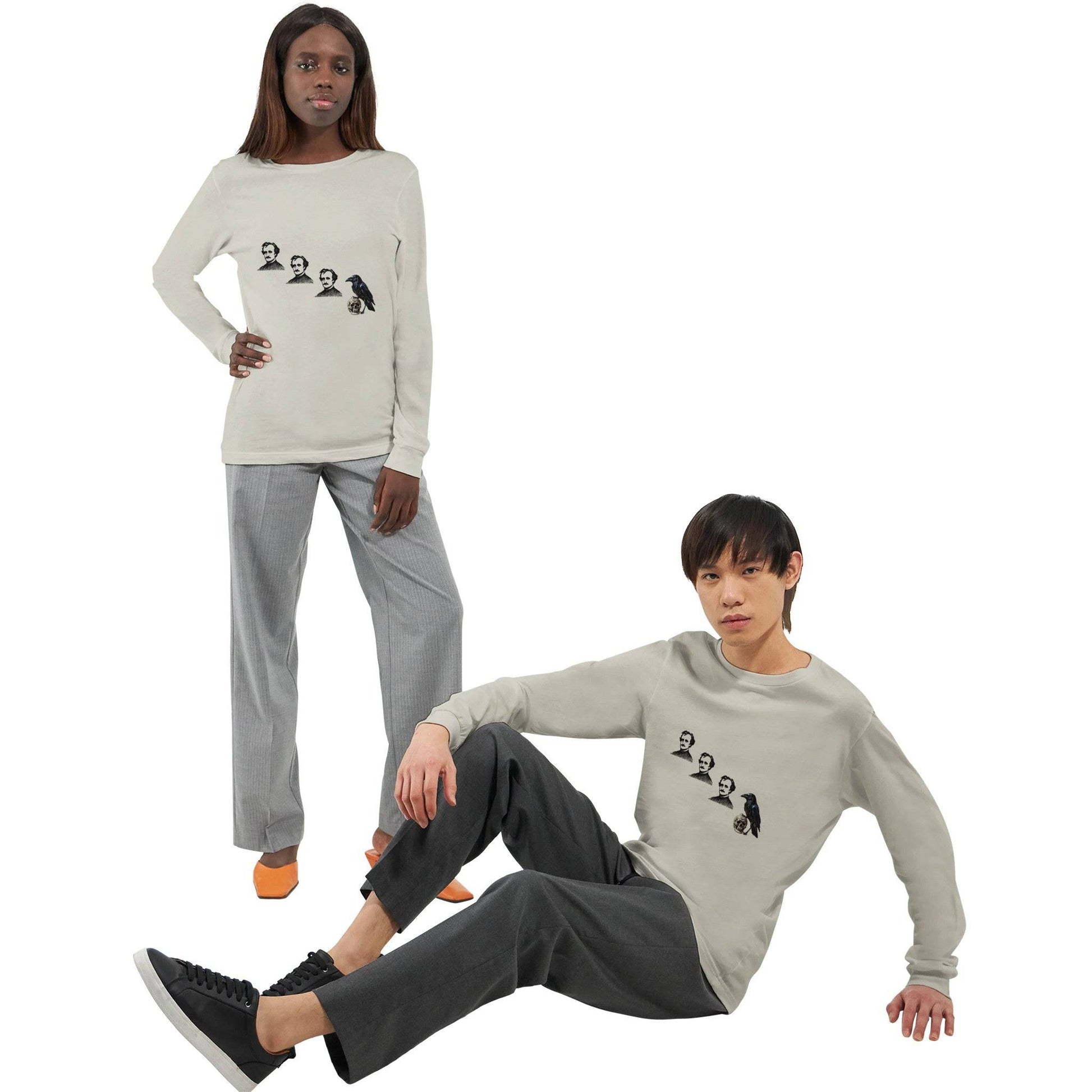 Poe, Poe, Poe, Crow Premium Unisex Longsleeve T-shirt - Rowantree Clothing