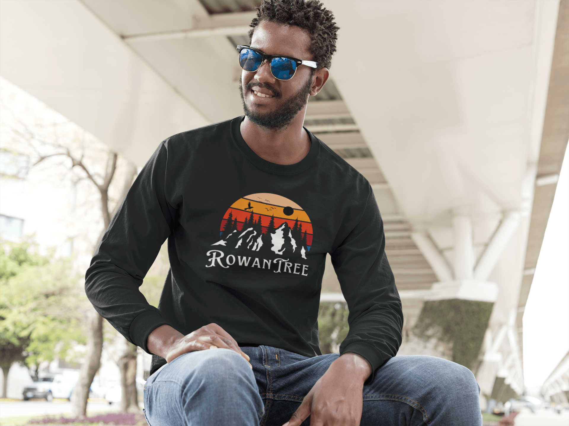 Rowantree Mountains Classic Unisex Longsleeve T - Rowantree Clothing