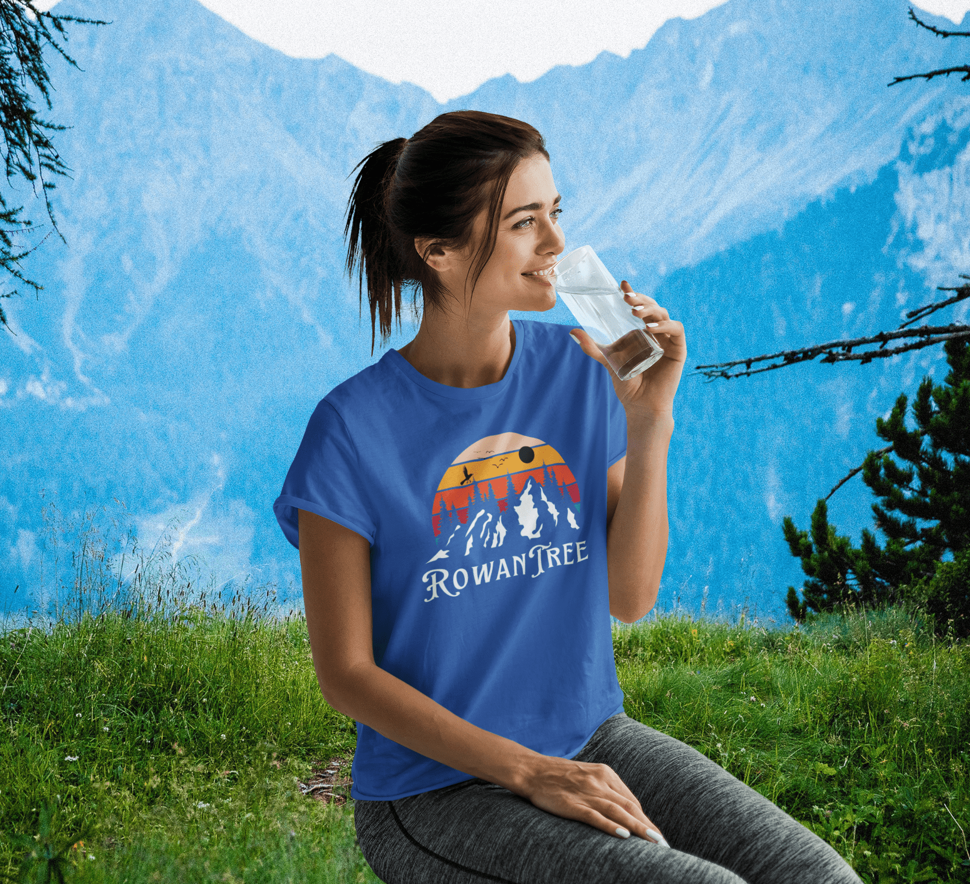 Rowantree Mountains Ring Spun Cotton T-shirt - Rowantree Clothing