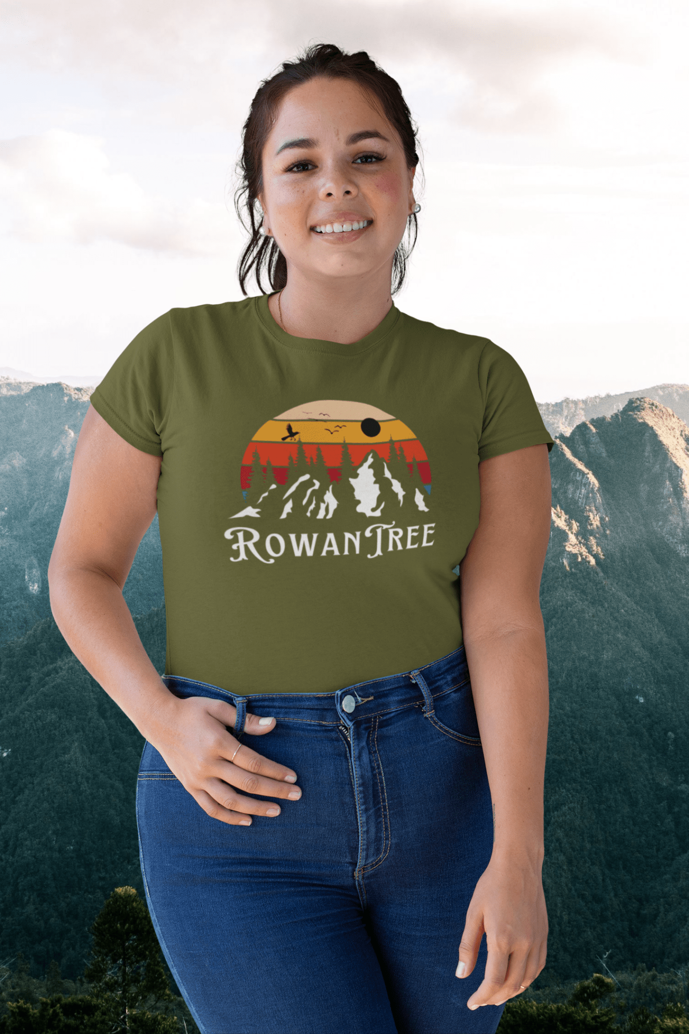 Rowantree Mountains Ring Spun Cotton T-shirt - Rowantree Clothing