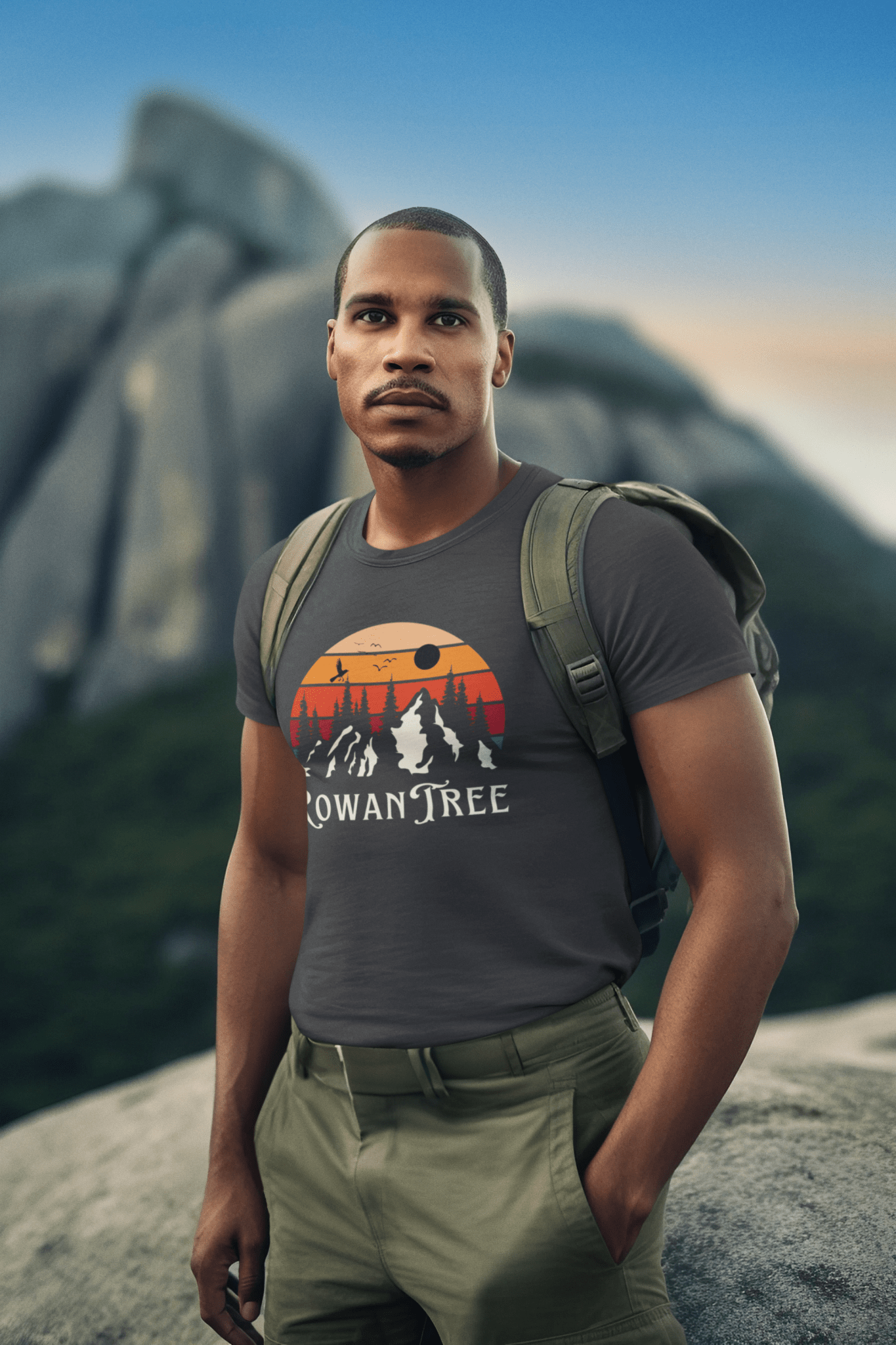 Rowantree Mountains Ring Spun Cotton T-shirt - Rowantree Clothing