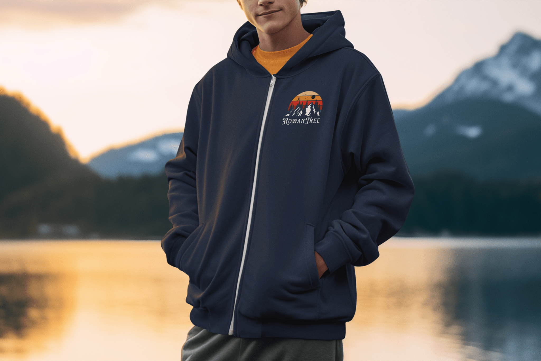 Rowantree Mountains Zip Hoodie - Rowantree Clothing