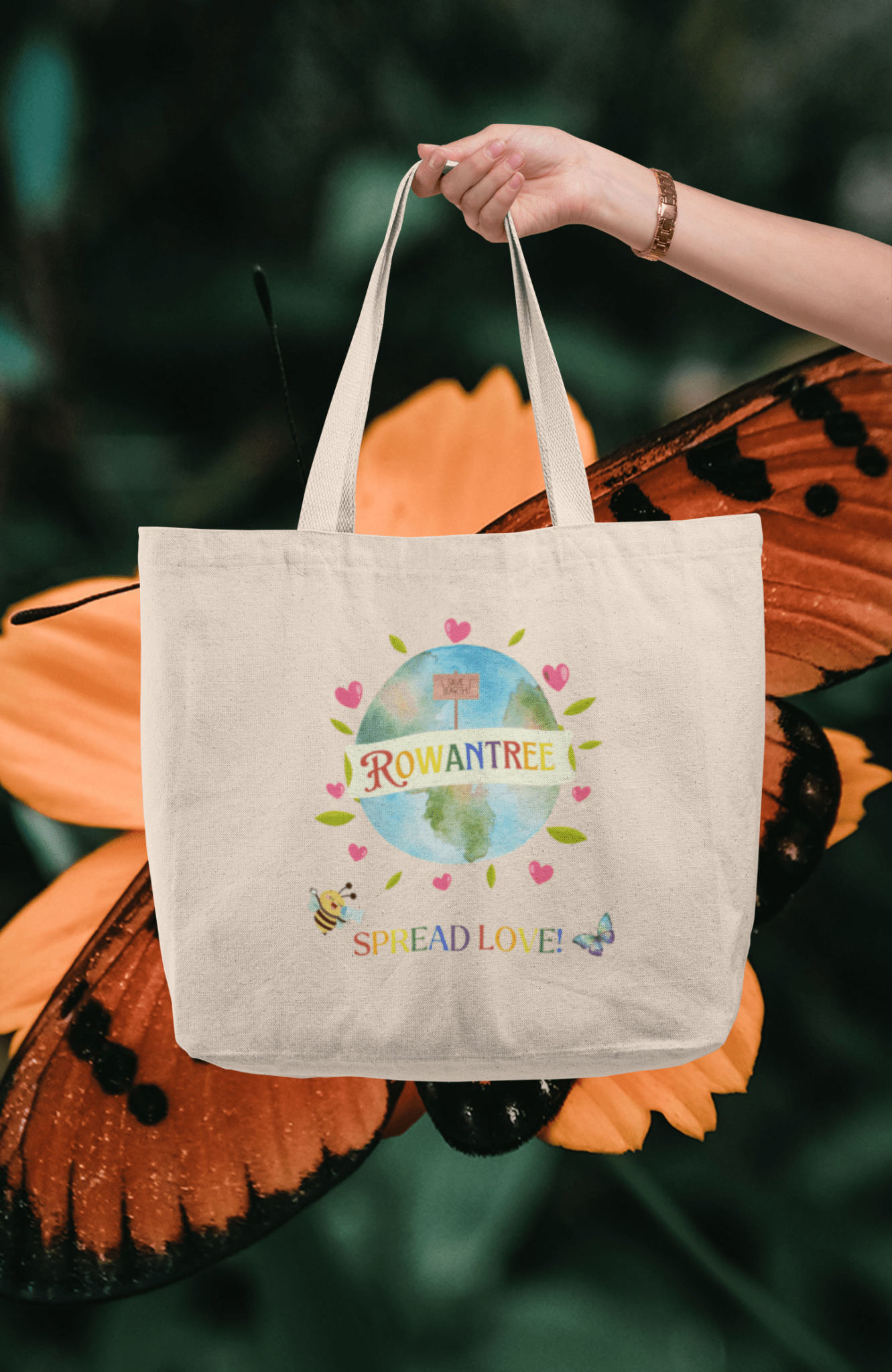 Spread Love Heavy Canvas Tote - Rowantree Clothing