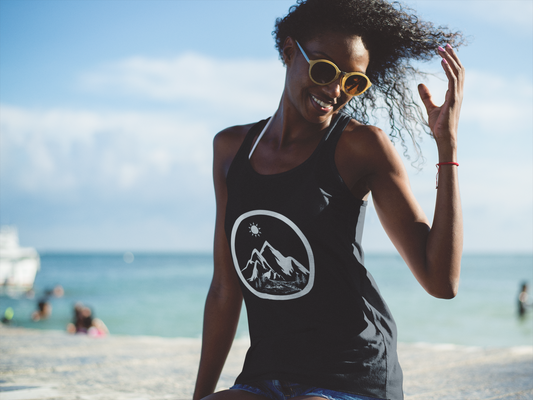 Life in the Mountains Women's Racerback Tank Top - Rowantree Clothing 