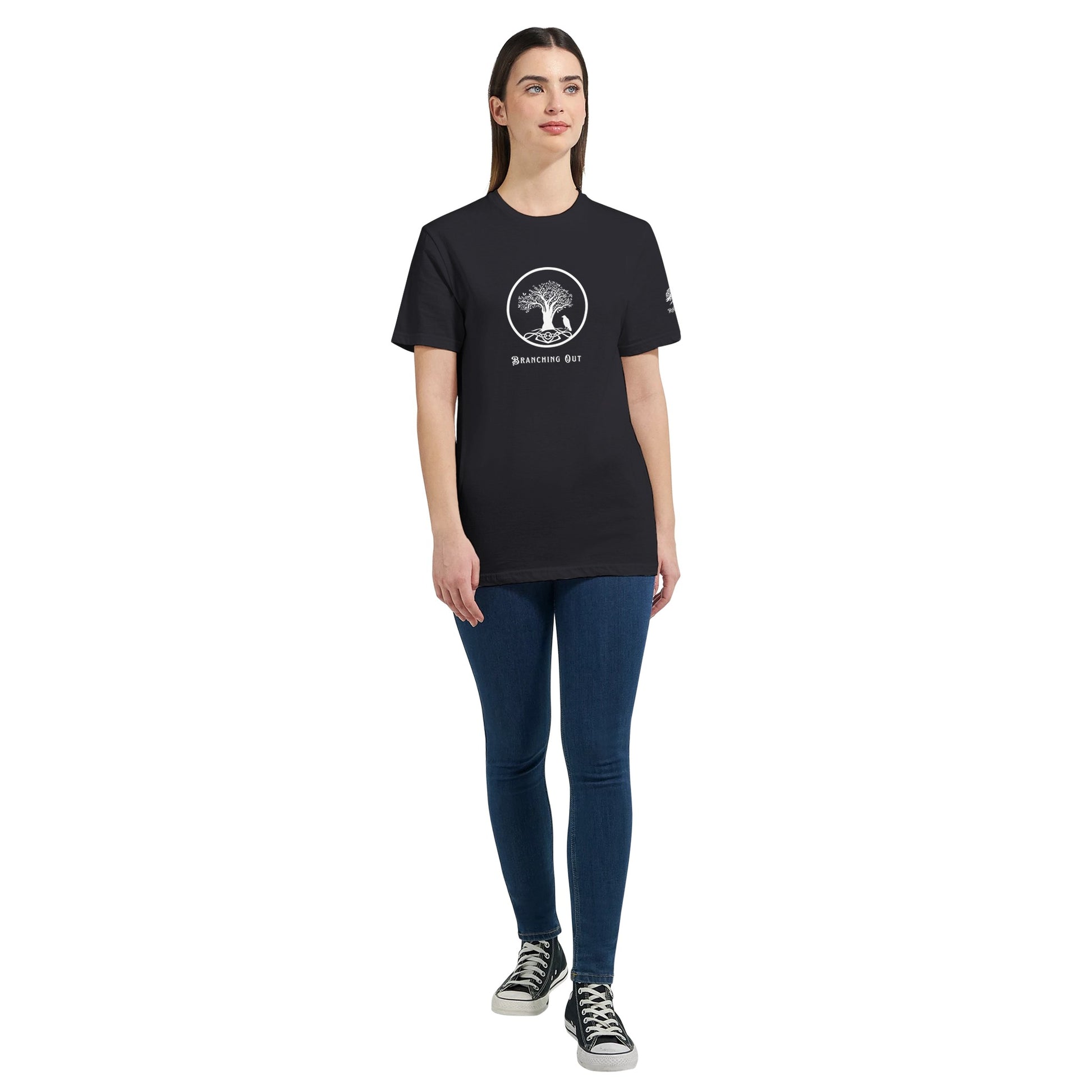 Branching Out Classic Womens Crewneck T-shirt - Rowantree Clothing and Accessories Inc