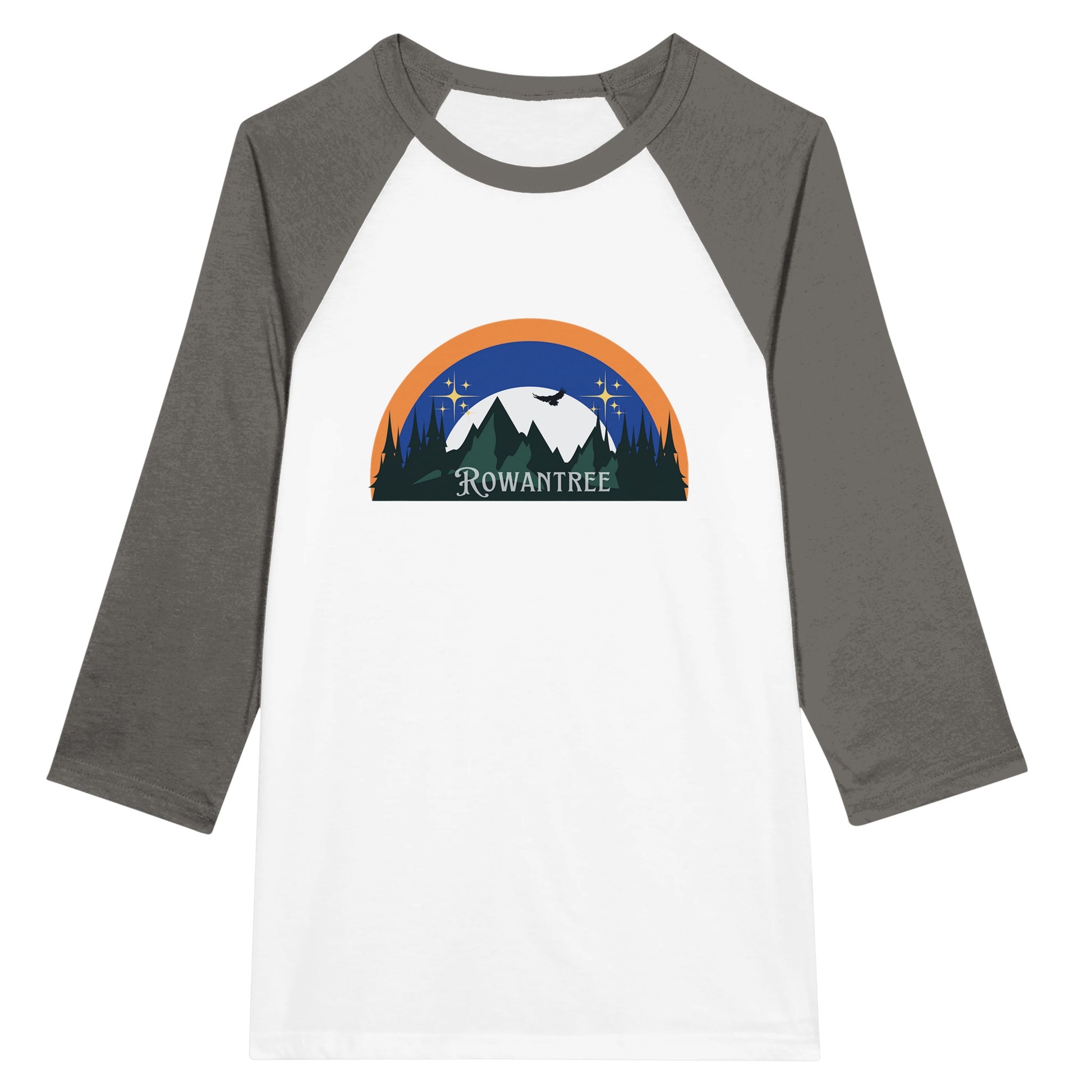 Retro Mountains Unisex 3/4 sleeve Raglan T-shirt - Rowantree Clothing and Accessories Inc