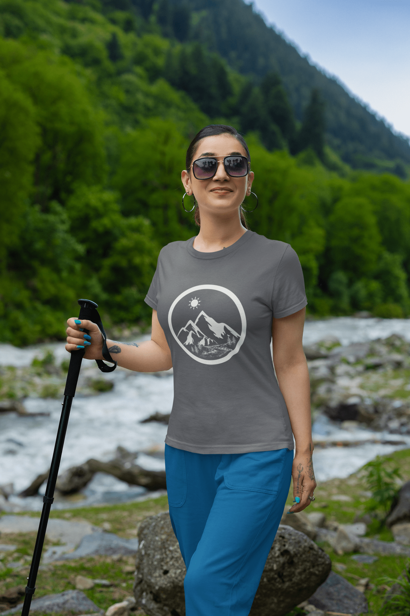 Life in the Mountains Women's Ring Spun Cotton T-shirt - Rowantree Clothing