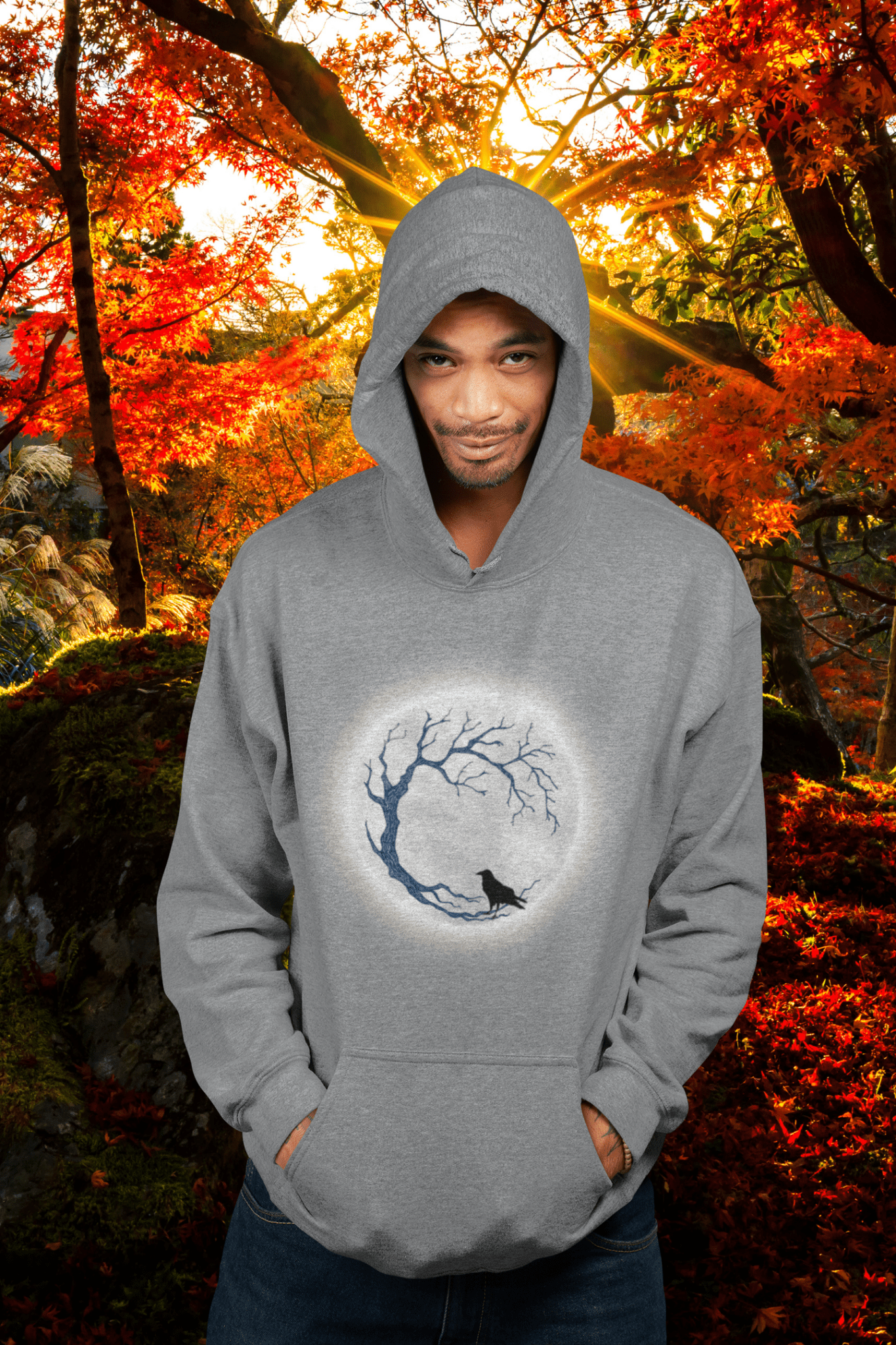 Midnight Crow Hoodie - RowanTree Clothing