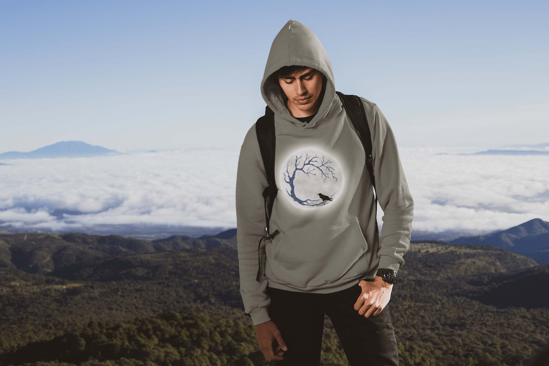 Midnight Crow Hoodie - RowanTree Clothing