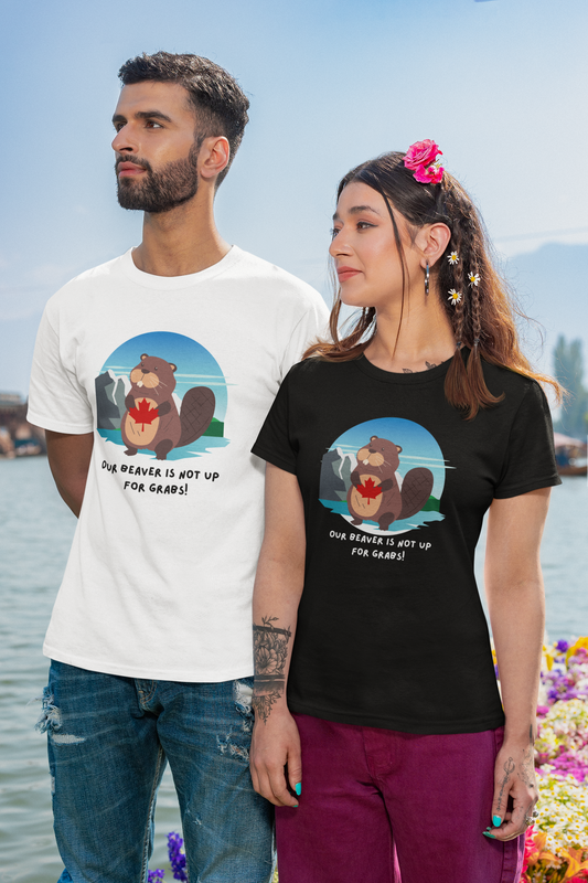 "Our Beaver is Not up for Grabs" Classic Unisex Crewneck T-shirt- Free Shipping! - Rowantree Clothing and Accessories Inc