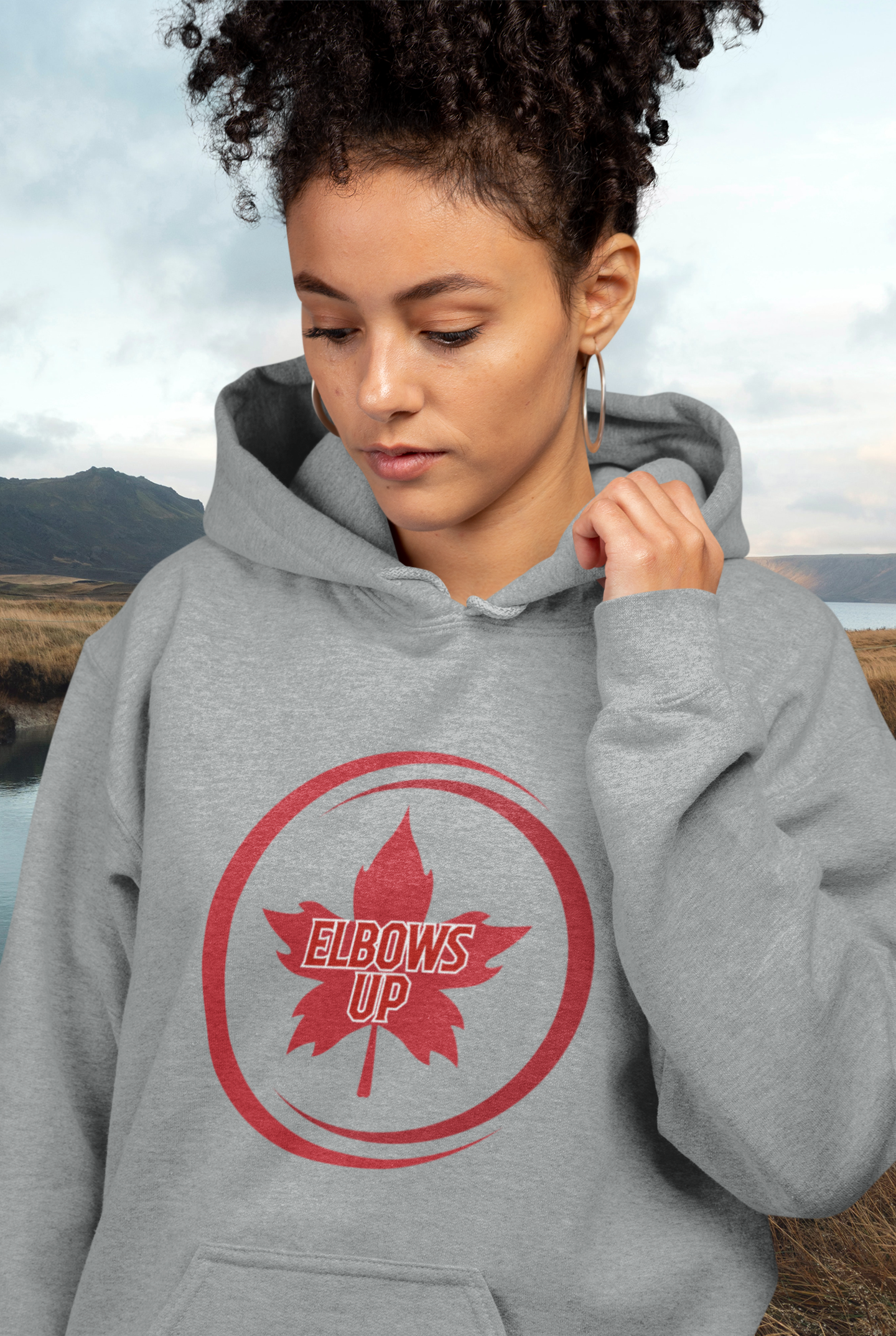 "Elbows Up Maple Leaf" Classic Unisex Pullover Hoodie | Gildan® 1850