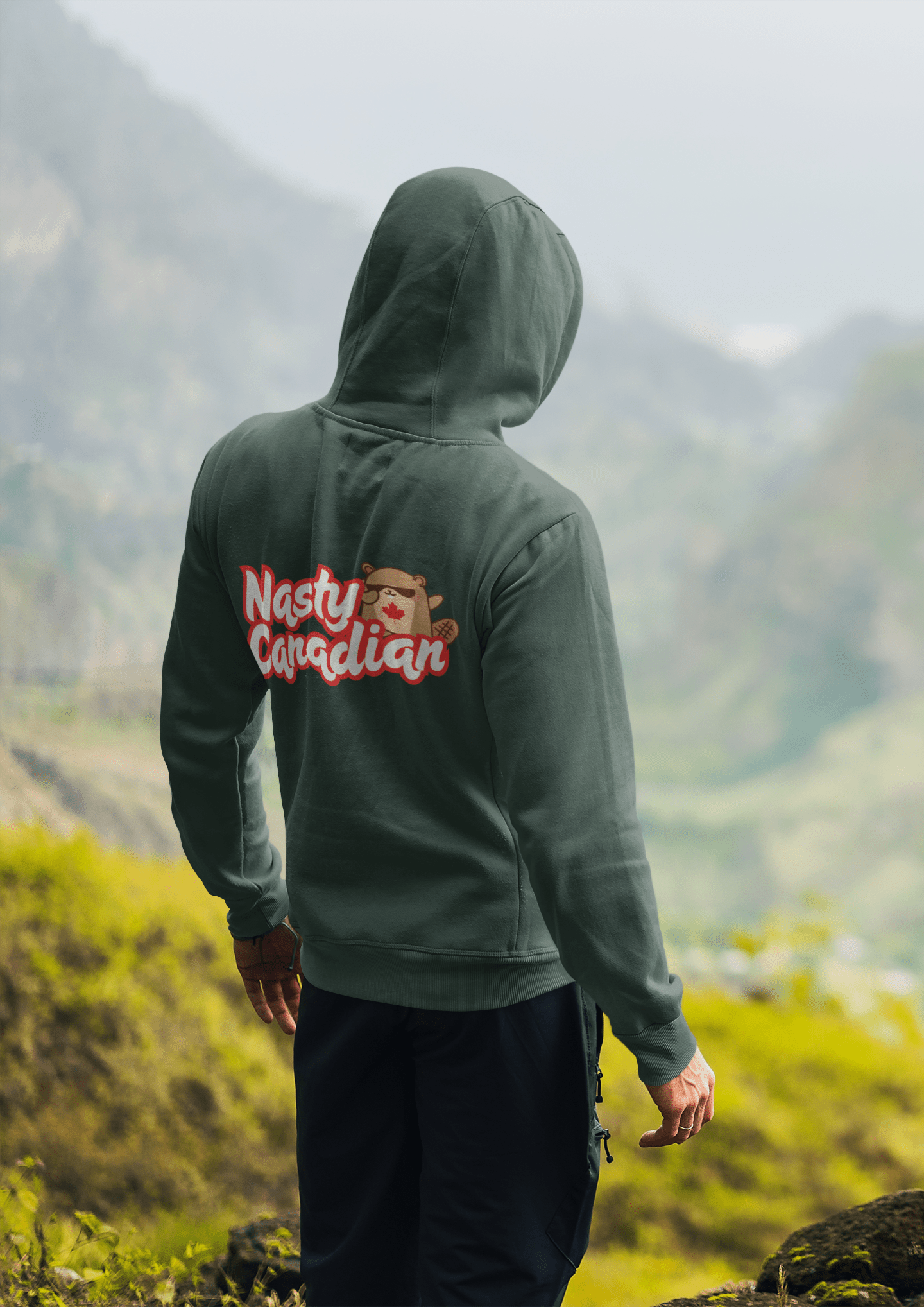 Nasty Canadian Zip Hoodie - Elbows Up - Rowantree Clothing