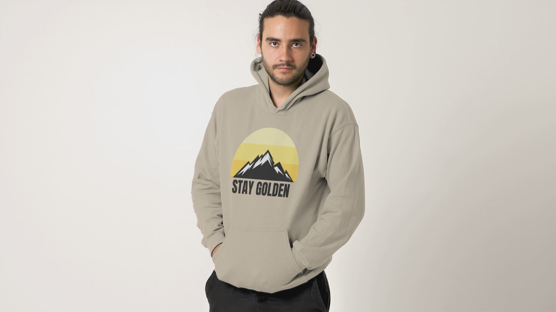 Stay Golden Mountain Hoodie- Lightweight Fleece