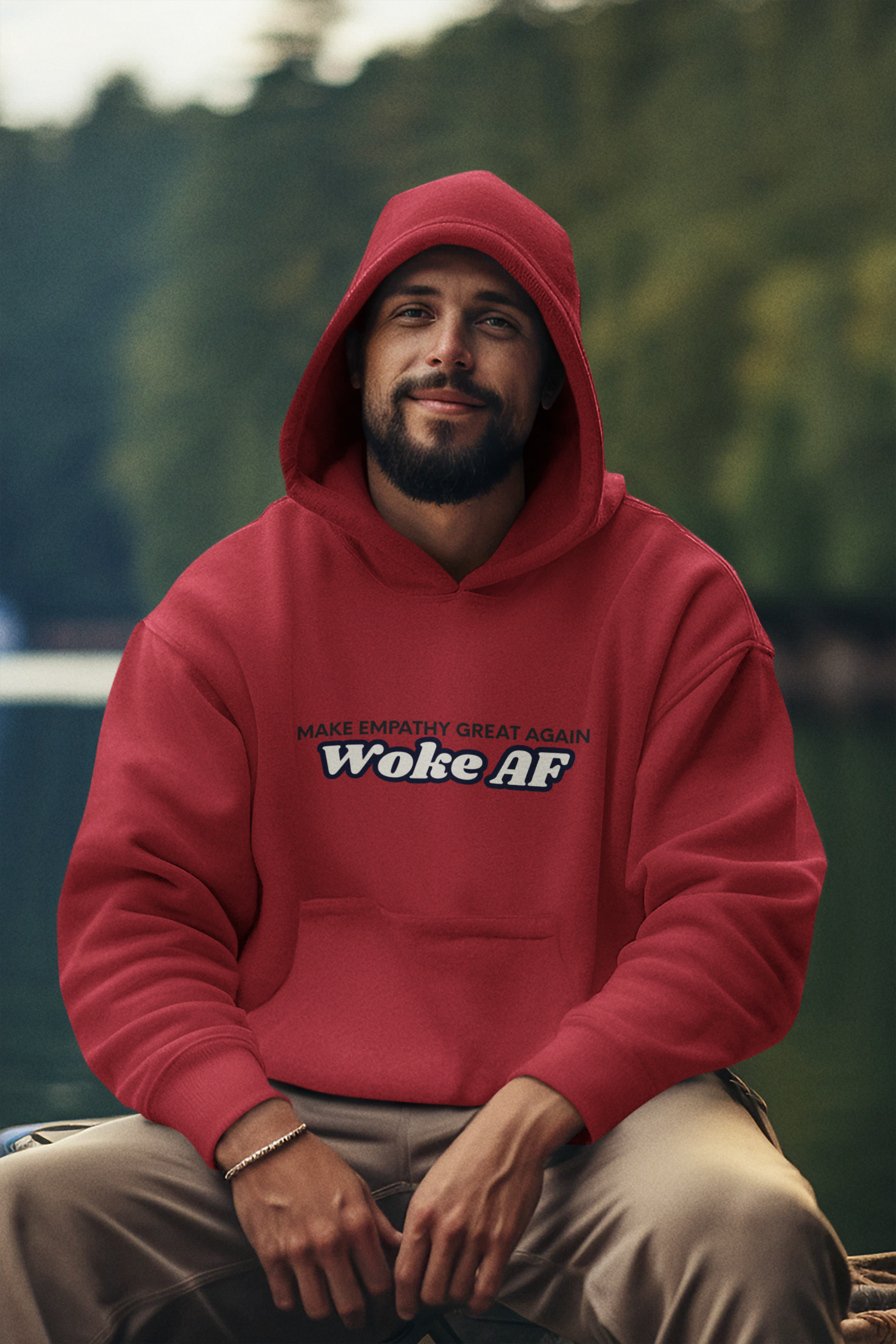 WOKE AF Make Empathy Great Again Classic Unisex Pullover Hoodie | Gildan® 1850 - Rowantree Clothing and Accessories Inc