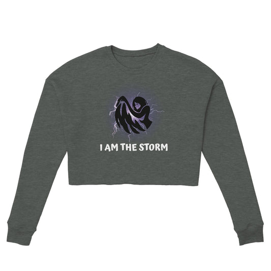 I am the Storm Women's Cropped Sweatshirt | Bella + Canvas 7503 - Rowantree Clothing and Accessories Inc