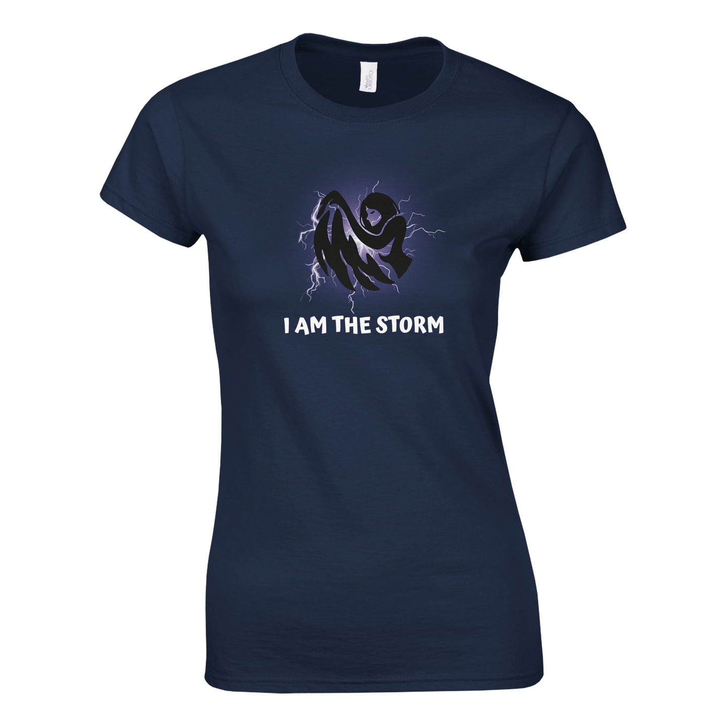 I am the Storm. Womens Crewneck T-shirt | Gildan® 64000L - Rowantree Clothing and Accessories Inc