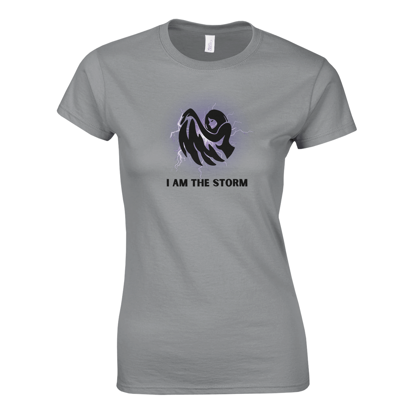 I am the Storm. Womens Crewneck T-shirt | Gildan® 64000L - Rowantree Clothing and Accessories Inc